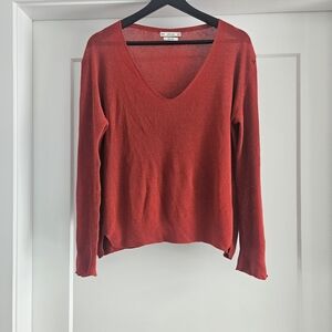 Zara Red V-Neck Sweater
